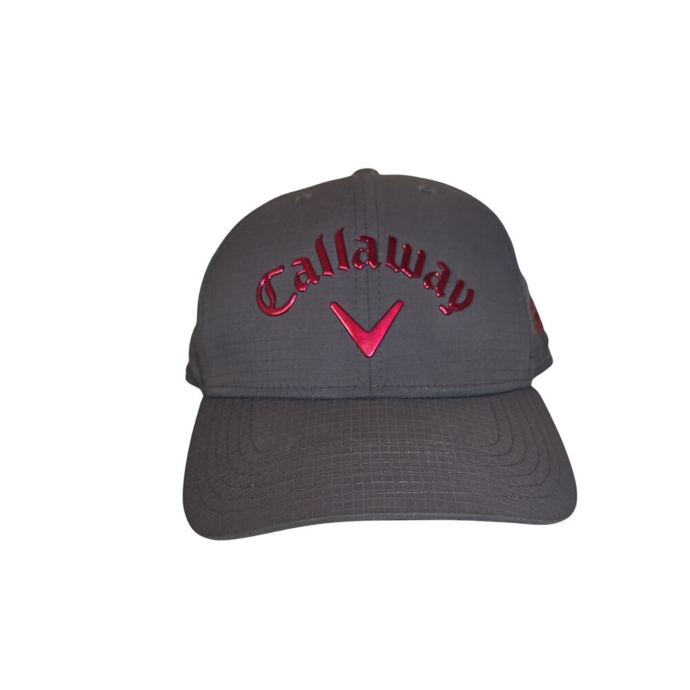 Callaway Liquid Metal Golf Hat Charcoal Grey and Red Logo Adult Unisex